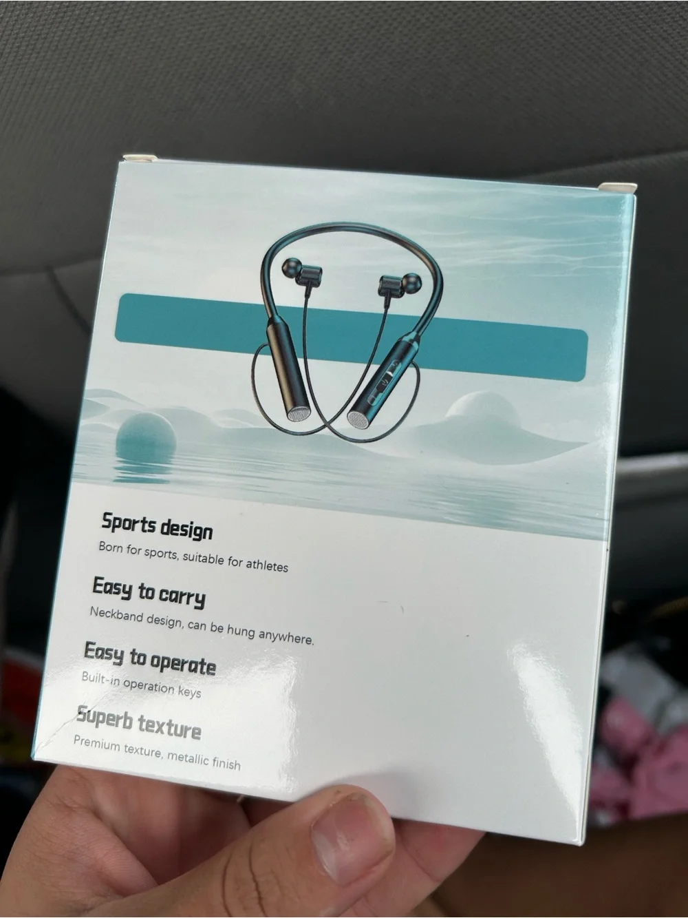 Bluetooth Neckband Earbuds in box - Wireless HiFi Audio
